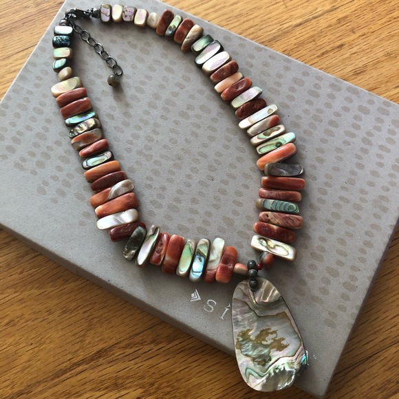 Silpada Jewelry - Rare Vintage Silpada Sterling Silver Red California Abalone Necklace N1046
